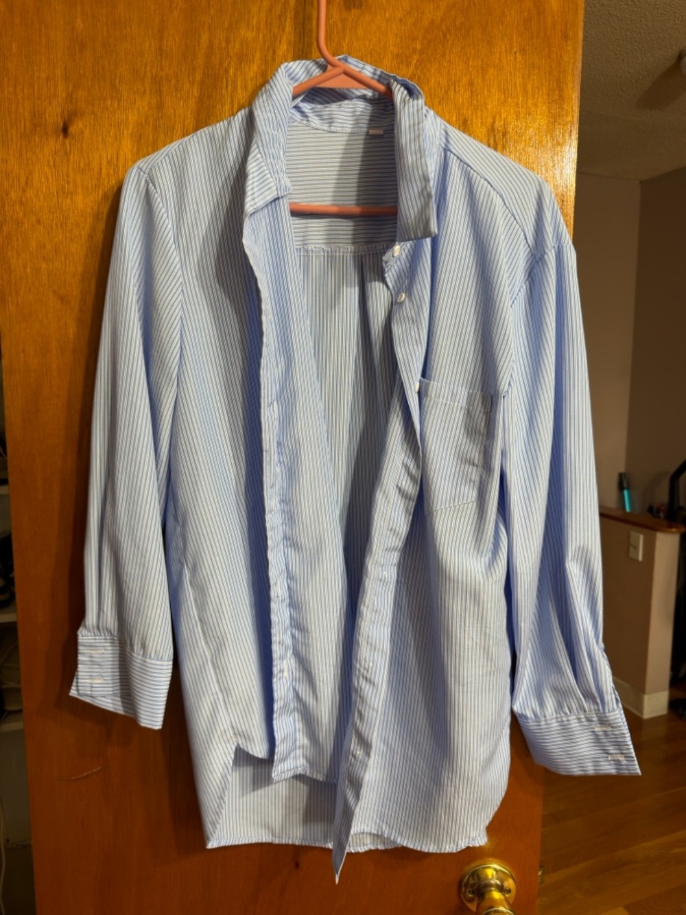 Blue button down shirt